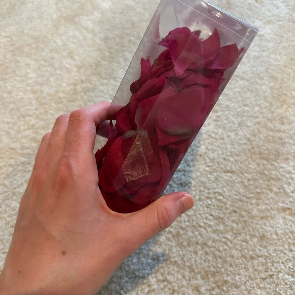 Box of Red Faux Rose Petals